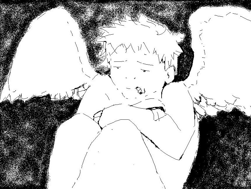 Dibujos de un tipo y unos robots X PRENSUTI