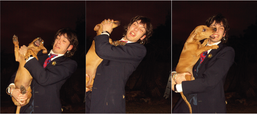 Fotografía de Tute Riva y un perro salchicha X PRENSUTI