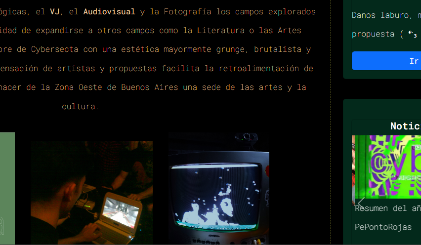 Screenshot de página web